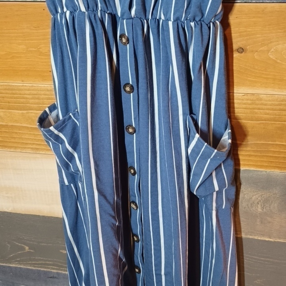 Jon & Anna Midi Blue dress L - Picture 3 of 8